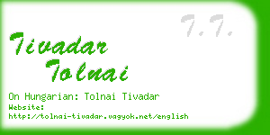 tivadar tolnai business card
